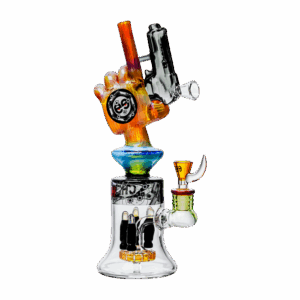 WaterPipe 12” CHEECH PISTOL THEMED SMOKING PIPE W/ REMOVABLE PISTOL HANDPIPE