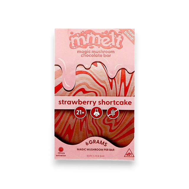 Mmelt Magic Mushroom Chocolate Bar Strawberry Shortcake 6g 10 pieces