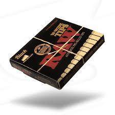 Raw W-Wide Tips Pre-Rolled Tips Black