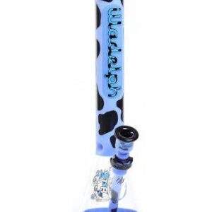 illadelphglass Water Pipe 7MM 19" Signature Series Beaker Cow Blue 1/3
