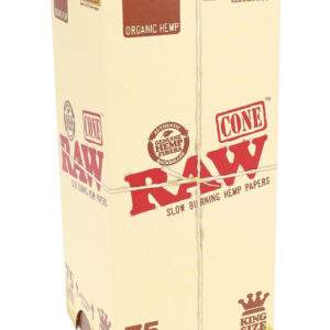 RAW Organic Hemp  King Size Cones {75/BOX}