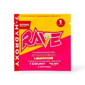 Rave 7-Hydroxy Sublingual Chewable Tablets Strawberry Lemonade 50mg per Tablet