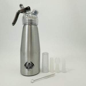 Special Blue Suede Aluminium Cream Dispenser {Silver / 1/2 Liter}