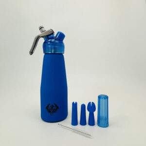 Special Blue Suede Aluminium Cream Dispenser {Blue / 1/2 Liter}