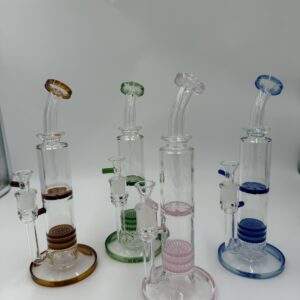 Waterpipe Bent Neck Banger Hanger Triple HoneyComb & Turbine Perc