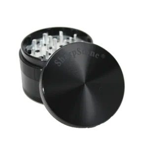 SharpStone® Hard Top 4 Piece Herb Grinder Large 2.5 Inches Black