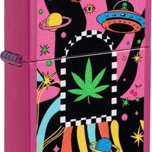 Zippo Cannabis Design Leaf Anchors Pink Finish