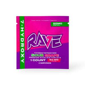 Rave 7-Hydroxy Sublingual Chewable Tablets Sour Grape 50mg per Tablet
