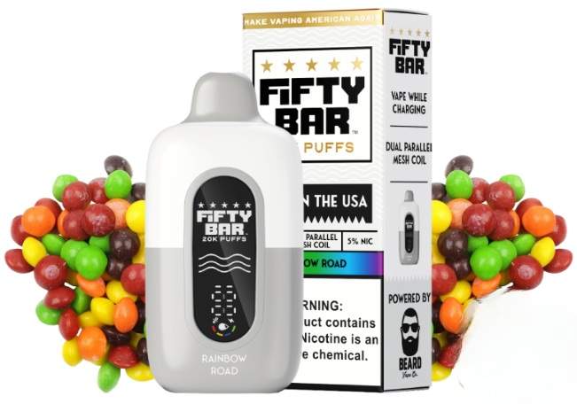 Fifty Bar Disposable Vape | 20K Puffs {Rainbow Road}