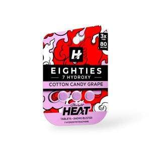 Straight Heat Eighties 7-Hydroxy Chewable Tablets Cotton Candy Grape 80mg Per Tablet 3 PK