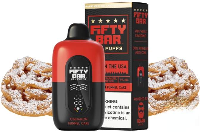 Fifty Bar Disposable Vape | 20K Puffs {Cinnamon Funnel Cake}