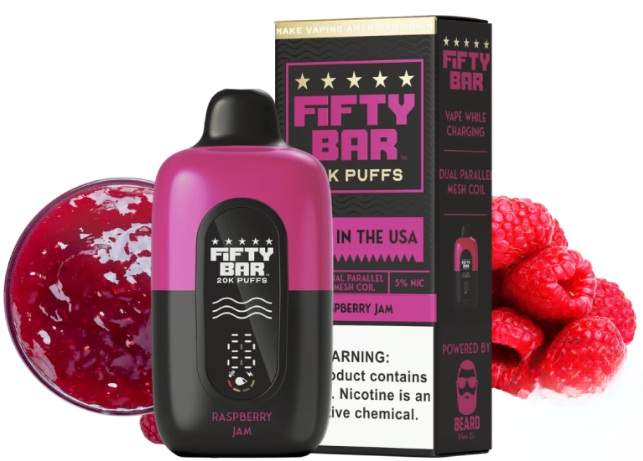 Fifty Bar Disposable Vape | 20K Puffs {Raspberry Jam}