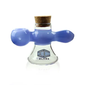 IC GLASS - Premium Design Hand Pipe With Built in Jar {Milky Blue}