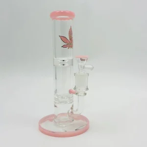Aleaf Waterpipe 8 Inch - Straight Tube With Tornado Perc {Milk Pink}