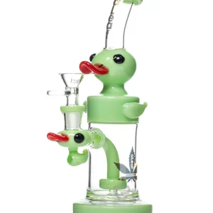 WaterPipe 9" Aleaf Duck Duck Pass With Matrix Perc {Neon Green}