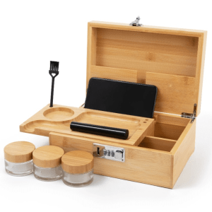 Cann Keep Smell-Proof Bamboo Stash Box | Stylish Cannabis Storage with Lock & Accessories