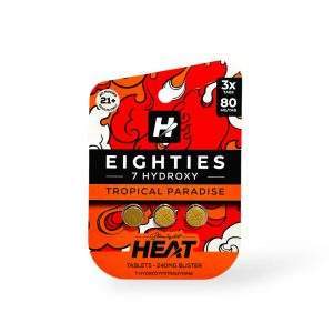 Straight Heat Eighties 7-Hydroxy Chewable Tablets Tropical Paradise 80mg Per Tablet 3 PK