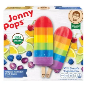 JonnyPops Organic Frozen Rainbow Fruit Stacks Water Pop