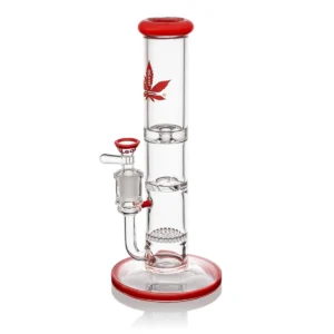 10" The Straight With A Duo Perc Honeycomb & Tornado {Red}