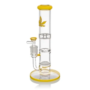 10" The Straight With A Duo Perc Honeycomb & Tornado {Yellow}