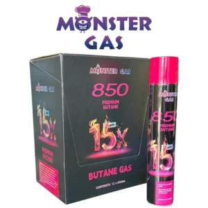 Monstergas 15x Ultra-Pure Butane Fuel Canisters 850ml
