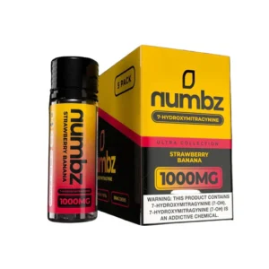 Numbz 7-Hydroxymitragynine Chewable Tablets Strawberry Banana 100mg Per Tablet 1000MG