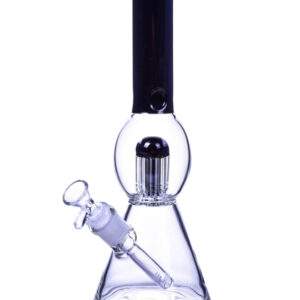WaterPipre 12" 5mm Thick Ice Cacher Palm Tree Perc beaker {Black}