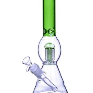WaterPipre 12" 5mm Thick Ice Cacher Palm Tree Perc beaker {Green}