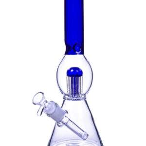 WaterPipre 12" 5mm Thick Ice Cacher Palm Tree Perc beaker {Blue}