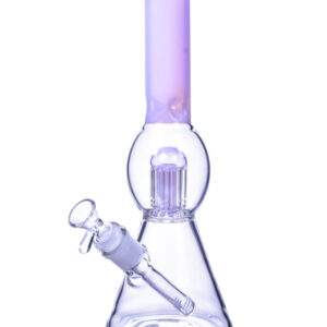 WaterPipre 12" 5mm Thick Ice Cacher Palm Tree Perc beaker {Pink}