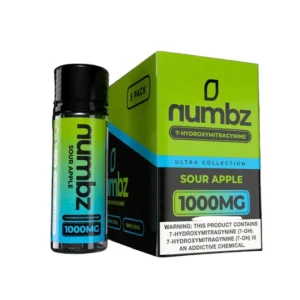 Numbz 7-Hydroxymitragynine Chewable Tablets Sour Apple 100mg Per Tablet 1000MG