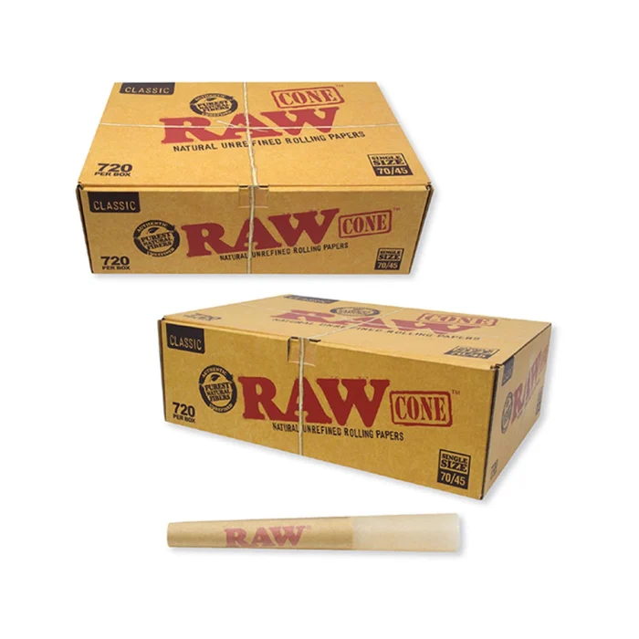 Raw Classic Cones – Bulk – 70 mm / 45 mm – 720 Pieces Per Box